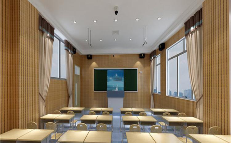 河南南陽學(xué)校多媒體教室槽木吸音板聲學(xué)工程